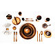 Set of dishes made of wood Siberian Cedar 27#2, Vintage kitchen utensils, Novokuznetsk,  Фото №1