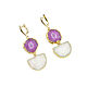 Earrings with solar quartz and agate druse, pink, white. Earrings. Irina Moro. My Livemaster. Фото №6
