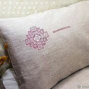 Для дома и интерьера handmade. Livemaster - original item 50/70 linen pillowcase with embroidery Ivanovo stitch. Handmade.