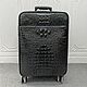 Suitcase made of genuine crocodile leather, in black, Suitcase, St. Petersburg,  Фото №1