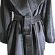 The coat is black with a large collar. ' velvet'. Coats. Lana Kmekich (lanakmekich). Online shopping on My Livemaster.  Фото №2