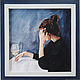 Girl and wine, 30h30cm, Watercolor, Framed. Pictures. myfoxyart (MyFoxyArt). Online shopping on My Livemaster.  Фото №2