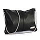Crossbody bag leather Black Clutch with chain over the shoulder, Clutches, Moscow,  Фото №1