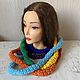 Order Dreadlocked knitted multicolored scarf. vyazanaya6tu4ka. Livemaster. . Scarves Фото №3
