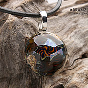 Украшения handmade. Livemaster - original item Shiny tiger - pendant lampwork glass Branzuletka. Handmade.