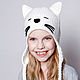 Шапка Белая Кошка. Шапки. Woolcraft. Ярмарка Мастеров.  Фото №4