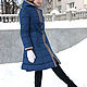 Зимняя куртка синяя с капюшоном, темно-синяя куртка приталенная. Пуховики. Лариса дизайнерская одежда и подарки (EnigmaStyle). Ярмарка Мастеров.  Фото №4