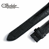 Украшения handmade. Livemaster - original item Black 22mm Crocodile Leather Watch Strap. Handmade.