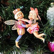 Сувениры и подарки handmade. Livemaster - original item Christmas toys: cotton wool Thumbelina and the Prince of Elves. Handmade.