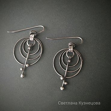 Украшения ручной работы. Ярмарка Мастеров - ручная работа Серьги серебряные круги. Handmade.