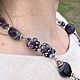 Author's decoration Svetlana Boiko. Long necklace with pendant handmade from amethyst. Unusual decoration, elegant decoration Boho chic Boho beads Boho style necklace of stones to buy
