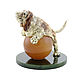 Собака статуэтка бассет-хаунд, фигурка с шаром из кальцита на нефрите. Статуэтка. ЮК Джем. Интернет-магазин Ярмарка Мастеров.  Фото №2
