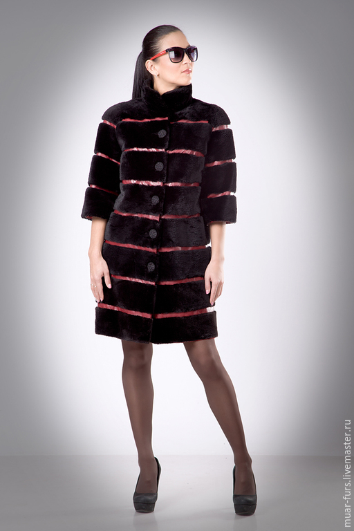 Beaver fur coat Sheared Transverse Layout Embroidered Leather – купить ...