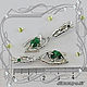 Tropicana earrings 925 sterling silver, emerald crystals. Earrings. MaksimJewelryStudio. My Livemaster. Фото №6