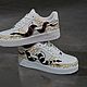 Кроссовки белые Nike Air Force 1 унисекс, кастом, ручная роспись, змея. Кроссовки. Olgavolgoart. Роспись одежды и обуви. Кастом. Ярмарка Мастеров.  Фото №6