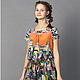 Neon city - Dress of natural handpainted silk Neon city, Dresses, Moscow,  Фото №1