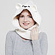  СНУД С КАПЮШОНОМ БЕЛЫЙ МИШКА. Капюшоны. Woolcraft. Интернет-магазин Ярмарка Мастеров.  Фото №2