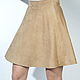 Skirt suede mini knee length beige, Skirts, Pushkino,  Фото №1