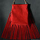 Red suede handbag with fringe, Classic Bag, Novosibirsk,  Фото №1