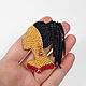 Order Beaded brooch brunette Girl with braids in red, girl with dreadlocks. Zveva. Livemaster. . Brooches Фото №3