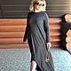 Maxi dress knit with asymmetric hem. The color of wet asphalt. Dresses. Olga Lado. Online shopping on My Livemaster.  Фото №2