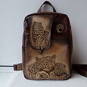 Сумки и аксессуары handmade. Livemaster - original item Custom-made leather backpack with engraving for Anna.. Handmade.