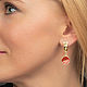 Позолоченные серьги Stamp red gold. Серьги классические. GEORY jewelry (GEORY). Интернет-магазин Ярмарка Мастеров.  Фото №2