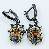 Poussette earrings with natural sapphire