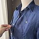 Винтаж: Люкс Old money. Льняная рубашка Ralph Lauren, тёмно-синяя, 42-44 р. Рубашки винтажные. Vintage-bazaar. Ярмарка Мастеров.  Фото №12