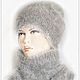 Шапка и снуд-уголок № 5 из ангоры электрик. Шапки. Ирина(shvilinka.knit). Ярмарка Мастеров.  Фото №10