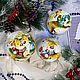Set (3 pcs) of balls 'Fawns', Christmas decorations, Moscow,  Фото №1