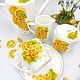 Чайный набор-сервиз из 5 предметов "Лимонное настроение". Наборы посуды. Flowerdecor337. Ярмарка Мастеров.  Фото №9