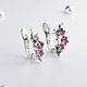 Серьги Сакура с эмалью и фианитами. Серьги классические. NOUN JEWELRY. Интернет-магазин Ярмарка Мастеров.  Фото №2