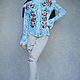 Guipure blouse with embroidery ' Siamese cats-in blue'. Blouses. KVITKA. Online shopping on My Livemaster.  Фото №2