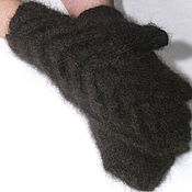Аксессуары handmade. Livemaster - original item Women`s knitted mittens Black coffee. Handmade.