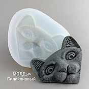 Материалы для творчества handmade. Livemaster - original item Cat corner silicone mold 5,2 x 4,8 x 0,5 cm Cat Face. Handmade.