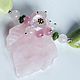 Necklace cherry Blossom rose quartz jadeite, Necklace, Moscow,  Фото №1