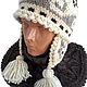 Hat with ears, 100% wool, size 56-58, Caps, Izhevsk,  Фото №1