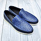 Men's loafers made of genuine ostrich leather, and genuine leather, Loafers, St. Petersburg,  Фото №1