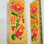 Картины и панно handmade. Livemaster - original item Board. Bright flowers. Handmade.