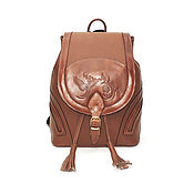 Сумки и аксессуары handmade. Livemaster - original item Backpacks: Women`s backpack leather light brown Valletta Mod. R. 50. Handmade.