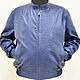 Men's jacket, made of genuine ostrich leather, in blue, Mens outerwear, St. Petersburg,  Фото №1