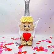 Сувениры и подарки handmade. Livemaster - original item Gifts on February 14: The case for champagne. Cupid. Cupid.. Handmade.
