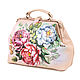 Middle bag 'Roses in bloom'. Valise. Pelle Volare. My Livemaster. Фото №4