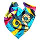 The unique geometry of the Handmade to Buy batik scarf silk batik shawl Gift for mother Gift girl Gift woman Colorful Bright Original This luxury Women's scarf.
