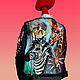 Biker jacket Africa women's jacket with embroidery zebra giraffe Leather, Outerwear Jackets, St. Petersburg,  Фото №1