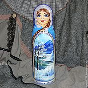 Русский стиль handmade. Livemaster - original item Damask hard case with a bottle of Krasnaya Polyana. Handmade.