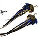 Bright blue feather earrings. Earrings. Feather earrings Magic Temptation. My Livemaster. Фото №5