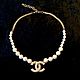 Винтаж: Колье Chanel c красивым символом и белым жемчугом в золотом тоне. Колье винтажные. Виктория (aifebelle). Ярмарка Мастеров.  Фото №5