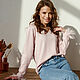 Knitted Nude jumper with feathers, pink viscose jumper with lurex. Jumpers. mozaika-rus. My Livemaster. Фото №5